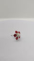 Pure Silver Red Colour Flowers pack of 5 Pcs - 10g